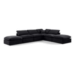 Indulge 140" Velvet Upholstered 6pc. Modular Sectional in Black