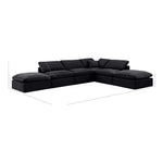 Indulge 140" Velvet Upholstered 6pc. Modular Sectional in Black