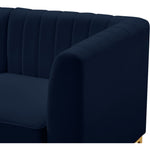 Alina 91" Velvet Upholstered 4pc. Modular Sectional in Navy