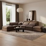 Indulge 140" Velvet Upholstered 6pc. Modular Sectional in Brown