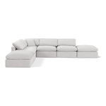 Indulge 140" Velvet Upholstered 6pc. Modular Sectional in Cream