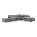 Indulge 140" Velvet Upholstered 6pc. Modular Sectional in Grey