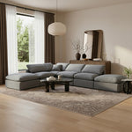 Indulge 140" Velvet Upholstered 6pc. Modular Sectional in Grey