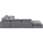 Indulge 140" Velvet Upholstered 6pc. Modular Sectional in Grey