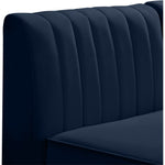 Alina 91" Velvet Upholstered 4pc. Modular Sectional in Navy