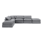 Indulge 140" Velvet Upholstered 6pc. Modular Sectional in Grey