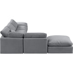 Indulge 140" Velvet Upholstered 6pc. Modular Sectional in Grey