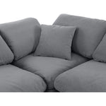 Indulge 140" Velvet Upholstered 6pc. Modular Sectional in Grey