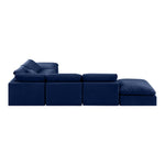 Indulge 140" Velvet Upholstered 6pc. Modular Sectional in Navy