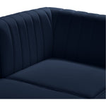 Alina 91" Velvet Upholstered 4pc. Modular Sectional in Navy