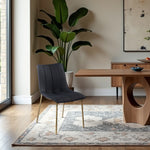 Isla Vegan Leather Upholstered Dining Chair in Black