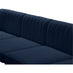 Alina 91" Velvet Upholstered 4pc. Modular Sectional in Navy