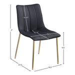 Isla Vegan Leather Upholstered Dining Chair in Black