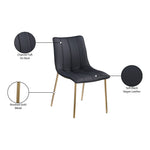 Isla Vegan Leather Upholstered Dining Chair in Black