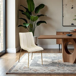 Isla Vegan Leather Upholstered Dining Chair in Cream