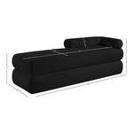 Kennedy Chenille Fabric Upholstered Bench in Black