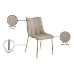 Isla Vegan Leather Upholstered Dining Chair in Taupe