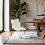 Isla Vegan Leather Upholstered Dining Chair in Off-White