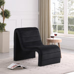 Ivy Velvet Upholstered Accent Chair in Black