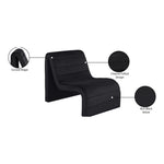 Ivy Velvet Upholstered Accent Chair in Black