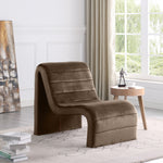 Ivy Velvet Upholstered Accent Chair in Brown