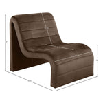 Ivy Velvet Upholstered Accent Chair in Brown