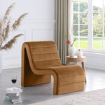 Ivy Velvet Upholstered Accent Chair in Saddle