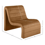 Ivy Velvet Upholstered Accent Chair in Saddle