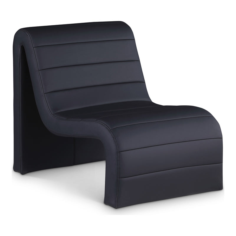 Ivy Vegan Leather Upholstered Accent Chair in Black