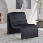 Ivy Vegan Leather Upholstered Accent Chair in Black
