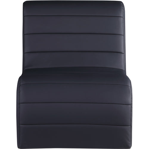 Ivy Vegan Leather Upholstered Accent Chair in Black