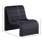 Ivy Vegan Leather Upholstered Accent Chair in Black