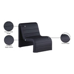 Ivy Vegan Leather Upholstered Accent Chair in Black