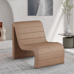 Ivy Vegan Leather Upholstered Accent Chair in Brown