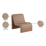Ivy Vegan Leather Upholstered Accent Chair in Brown