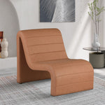Ivy Vegan Leather Upholstered Accent Chair in Cognac