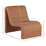 Ivy Vegan Leather Upholstered Accent Chair in Cognac