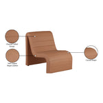 Ivy Vegan Leather Upholstered Accent Chair in Cognac