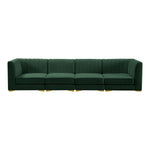 Alina 116.5" Velvet Upholstered 4pc. Modular Sofa in Green