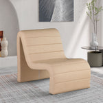 Ivy Vegan Leather Upholstered Accent Chair in Tan