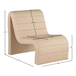 Ivy Vegan Leather Upholstered Accent Chair in Tan