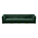 Alina 116.5" Velvet Upholstered 4pc. Modular Sofa in Green