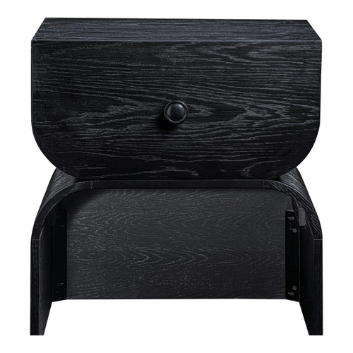 Jace Oak Veneer Nightstand in Black