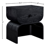 Jace Oak Veneer Nightstand in Black