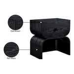 Jace Oak Veneer Nightstand in Black