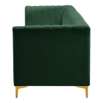 Alina 116.5" Velvet Upholstered 4pc. Modular Sofa in Green