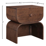 Jace Oak Veneer Nightstand in Brown