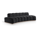 Jace 106" Velvet Upholstered Sofa in Black