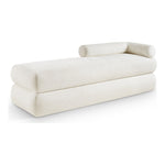 Kennedy Chenille Fabric Upholstered Bench in Cream