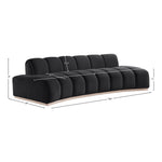 Jace 106" Velvet Upholstered Sofa in Black
